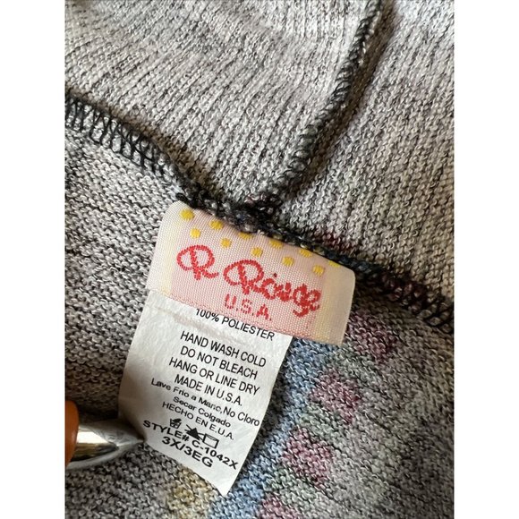 R Rouge Womens Fringe Hem Cardigan 3X Southwestern Aztec Print BOHO USA - Picture 4 of 5